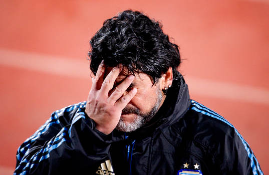  Diego Maradona, förbundskapten Argentina.