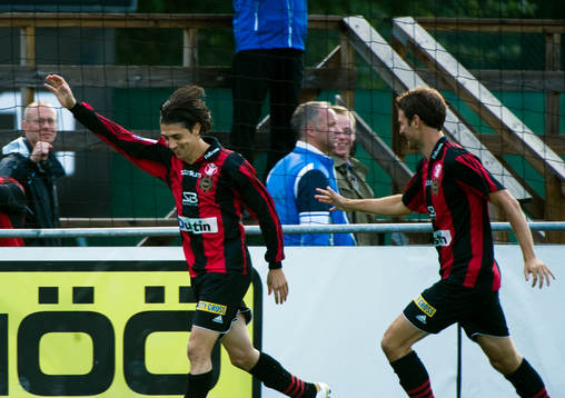  Babis Stefanidis och Olof Guterstam, glädje, jubel.