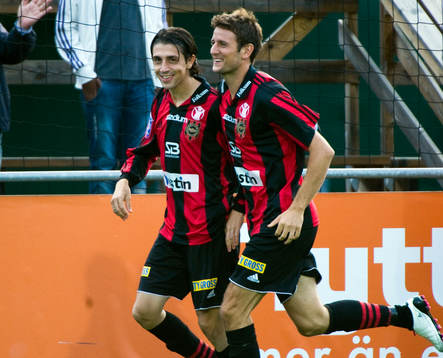  Babis Stefanidis och Olof Guterstam, glädje, jubel.