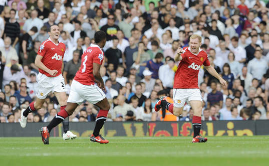  Paul Scholes, Manchester United, glädje, jubel.