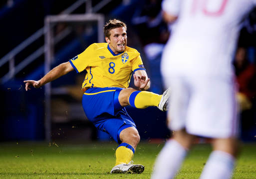  Anders Svensson, Sverige, skjuter mot mål.