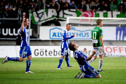   Jakob Johansson, Tobias Sana, Tobias Hysén,  Göteborg, jubel efter segern