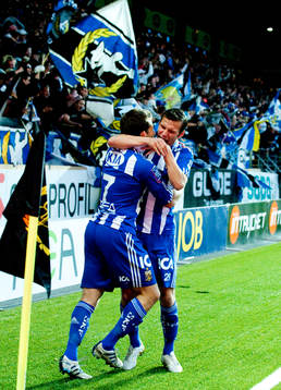  Tobias Hysén och Theodor Elmar Bjarnason, Göteborg, jubel, glädje.