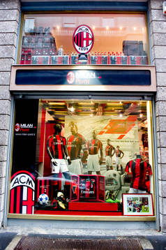 Fotboll, Italiensk liga, Serie A, Milan store, souvenir