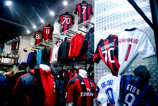 Fotboll, Italiensk liga, Serie A,  Milan store, souvenir