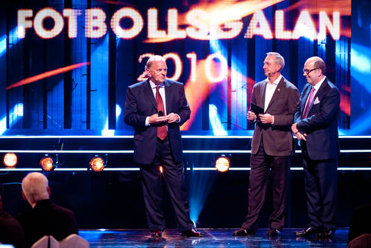  Bob Houghton, Johan Cruyff ocfh Jan Scherman, VD TV 4