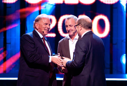  Bob Houghton, Johan Cruyff och Jan Scherman, VD TV 4