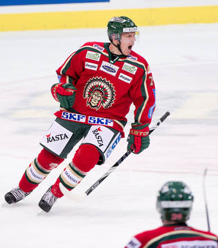 Jesper Mattsson, Frölunda, gör 1-1, jubel
