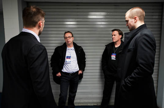 Sveriges förbundskapten Pär Mårts och team manager Johan