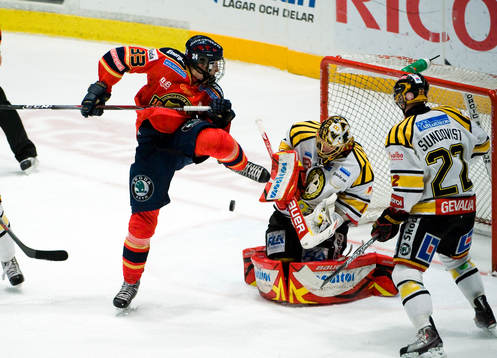Mika Zibanejad, Djurgården och Niklas Svedberg, målvakt,