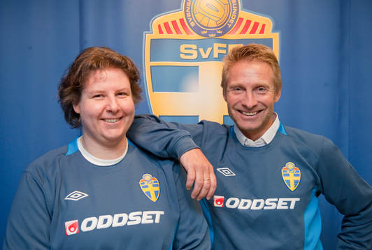 Ann-Helen Grehm och Thomas Dennerby, förbundskapten