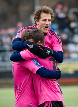  : Logi Valgardsson, Hannes Stiller, Tobias Hysén, IFK Göteborg, jubel.