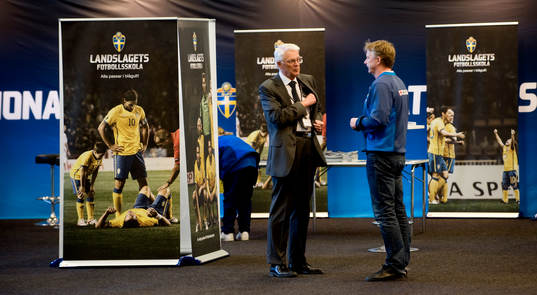  Svenska Fotbollförbundet monter.  Mässa, genre.