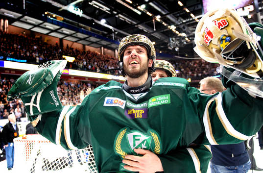 Cristopher Nihlstorp, målvakt, Färjestad, jubel, glädje.