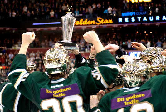 Färjestad, jubel, glädje, pokal. SM-guld, guld, Svenska