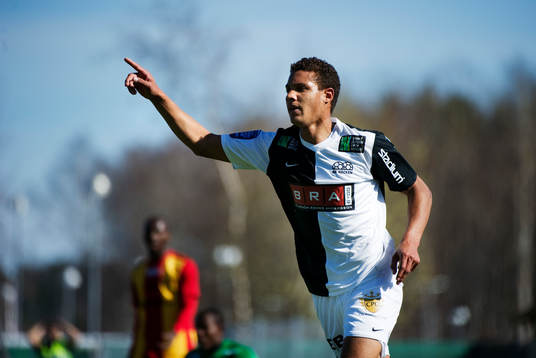 Mathias Ranegie, Häcken, jubel efter att ha gjort 0-3 i första halvlek.