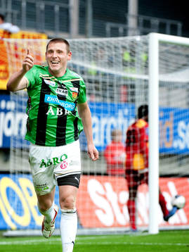  Calum Angus, GAIS, gör matchens enda mål, jubel