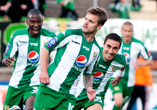  Andreas Dahl, Hammarby, gör 2-2, jubel
