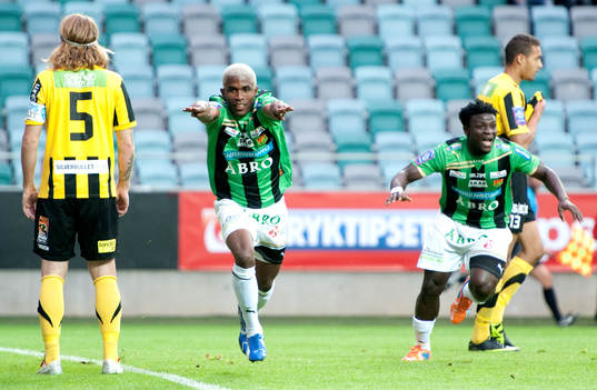  Eric Magloire Bassombeng, Razak Omotoyossi, Gais, jubel.