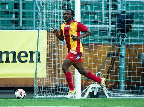  Peter Ijeh, Syrianska, jubel efter 2-1.