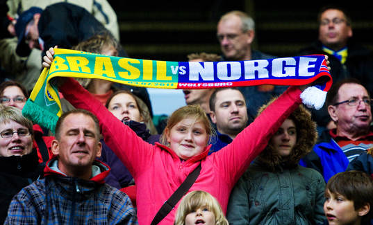Brasilien, Norge, halsduk, supporter