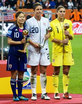 Homare Sawa, Japan, Abby Wambach, Hope Solo, målvakt, USA,
