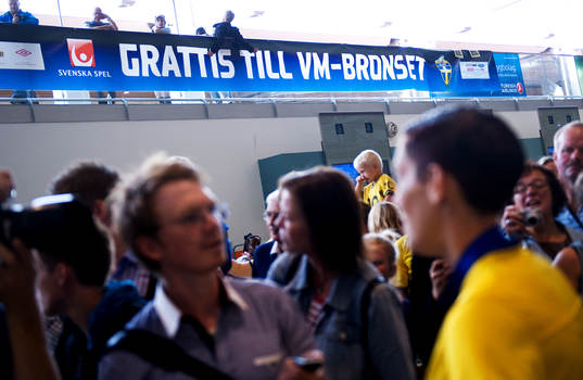 Banderoll, Grattis till VM-bronset