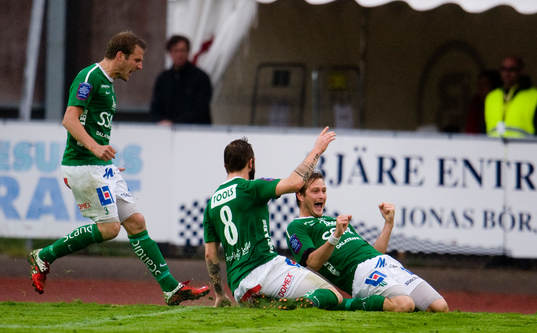  Tobias Johansson, Daniel Åkervall, Brage, jubel vid 1-0.