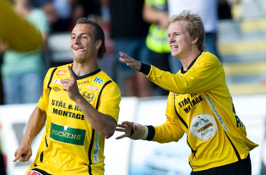 Pär Eriksson och Anton Dahlström, Mjällby (Jubel)