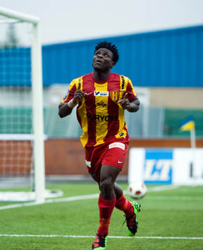  Razak Omotoyossi, Syrianska, jubel efter 1-0.