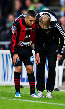 Dalil Benyahia, Brommapojkarna, fick lämna planen skadad.