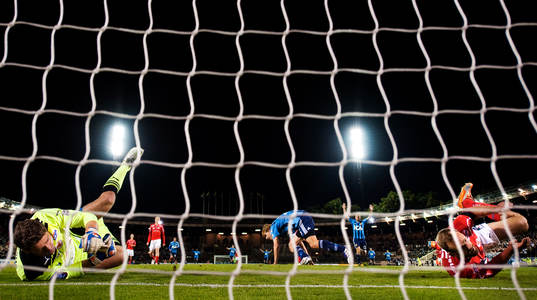 Sebastian Rajalakso, Djurgården, gör 2-1 bakom Petter