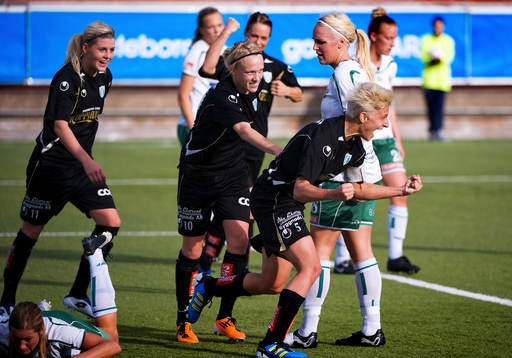  Olivia Schough, Linnea Liljegärd, Lisa Ek, Göteborg, jubel.