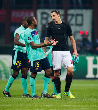 Seydou Keita, Barcelona, argumenterar med Zlatan