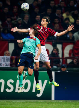 Carles Puyol, Barcelona, i en luftduell med Zlatan