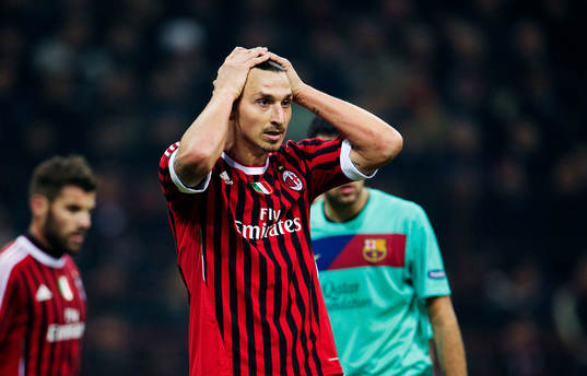 En uppgiven Zlatan Ibrahimovic, AC Milan