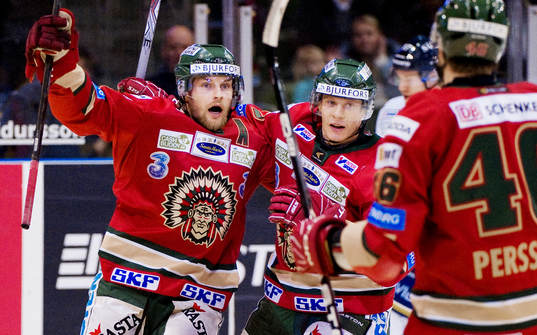 Fredrik Pettersson, Mika Pyörälä, Frölunda, jubel, 1-0