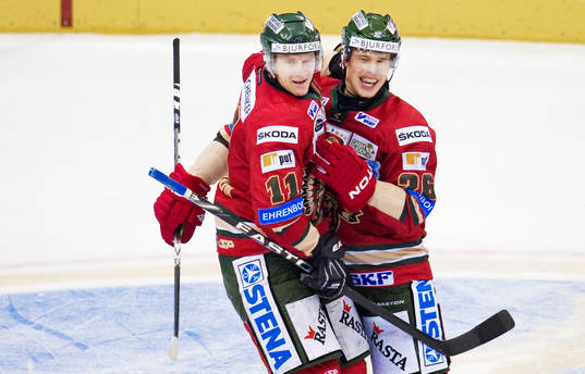Per-Johan Axelsson, Victor Backman, Frölunda, jubel, 1-1