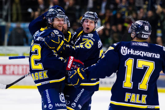 Jubel i HV71, David Petrasek, Johan Davidsson, Andreas Falk