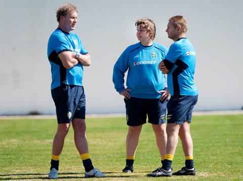 Mikael Olsson, målvaktstränare, Ann-Helen Grahm,