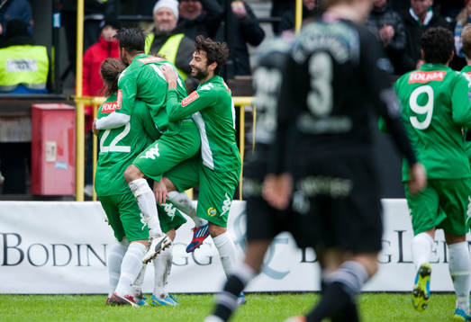  Jubel i Hammarby efter 1-0 av Christophe Lallet