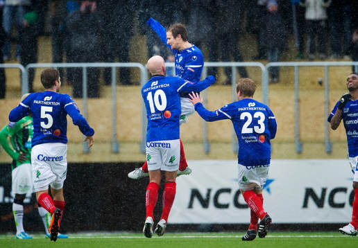  Jesper Arvidsson, Åtvidaberg, jubel efter sitt 2-1-mål.