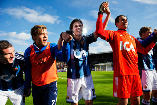 Djurgården-spelarna jublar