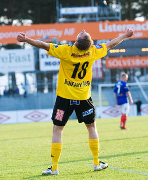  1-0 Pär Ericsson, Mjällby, jubel.