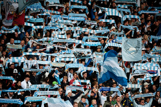 MFF klacken, klack, supporter, fans, flaggor, tifo