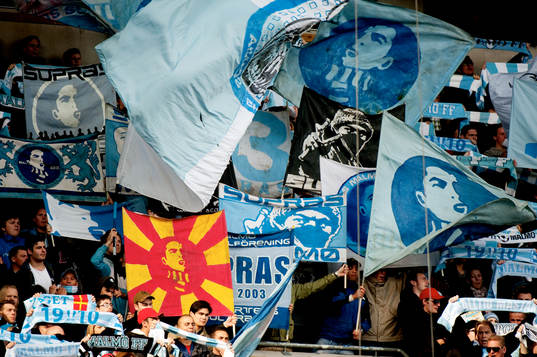 MFF klacken, klack, fans, supporter, flaggor, tifo