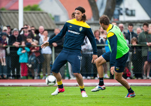  Sverige tränar i Visby inför EM. Zlatan Ibrahimovic och Andreas Granqvist