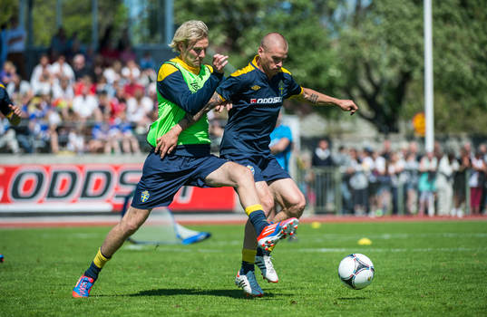  Sverige tränar i Visby inför EM. Ola Toivonen och Samuel Holmén