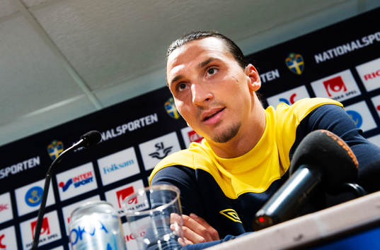  Zlatan Ibrahimovic, Sverige, under presskonferensen.