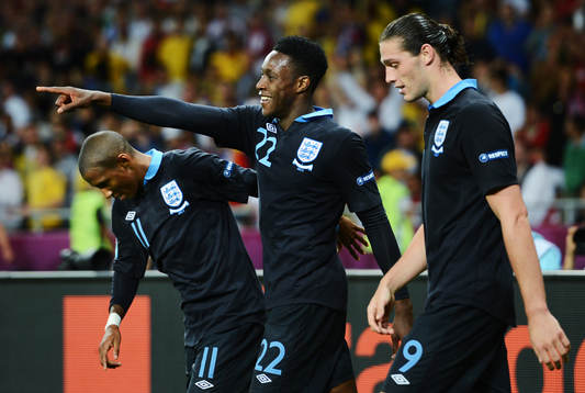  Danny Welbeck, England, jublar efter 2-3-målet. Jubel.